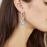 Open Circle Turquoise Dangle Earrings
