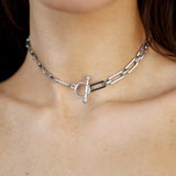 Golden Flat Rectangle Chain Necklace