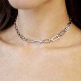 Golden Flat Rectangle Chain Necklace