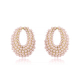 Classic Pearl Cluster Stud Earrings