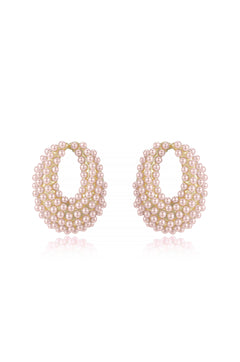 Classic Pearl Cluster Stud Earrings