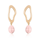 Open Circle Freshwater Pearl Earrings