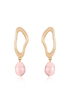 Open Circle Freshwater Pearl Earrings