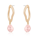 Open Circle Freshwater Pearl Earrings