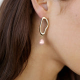Open Circle Freshwater Pearl Earrings