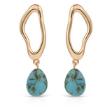 Open Circle Turquoise Dangle Earrings