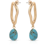 Open Circle Turquoise Dangle Earrings