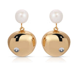 Large Pebble and Pearl Dangle Earrings
