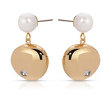 Large Pebble and Pearl Dangle Earrings