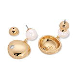 Large Pebble and Pearl Dangle Earrings