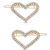 Aphrodite Heart Crystal Barrette Set