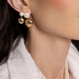 Small Pebble and Pearl Dangle Earrings