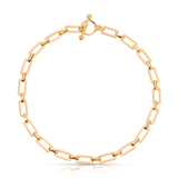 Golden Flat Rectangle Chain Necklace
