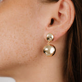Polished Double Pebble Drop Earrings