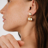 Polished Double Pebble Drop Earrings