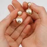 Polished Double Pebble Drop Earrings