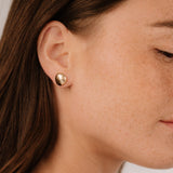 Polished Pebble Crystal Stud Earrings
