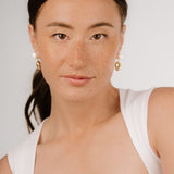 Large Pebble and Pearl Dangle Earrings