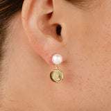 Small Pebble and Pearl Dangle Earrings