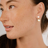 Small Pebble and Pearl Dangle Earrings