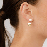 Small Pebble and Pearl Dangle Earrings