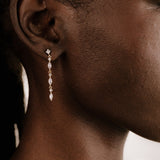 Dainty Linear Crystal Drop Earrings