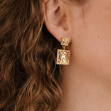 Repeated Square Dangle Earrings