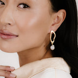 Open Circle Freshwater Pearl Earrings