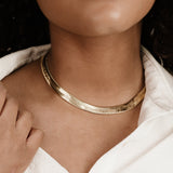Snake Smooth Herringbone Chain Necklace