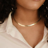 Brooklyn Flat Herringbone Chain Necklace