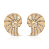 Crystal Studded Nautilus Shell Earrings