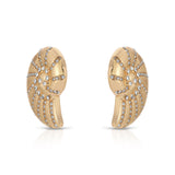 Crystal Studded Nautilus Shell Earrings