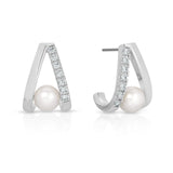 Pavé and Pearl Earrings