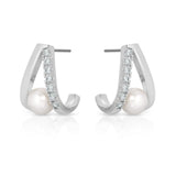Pavé and Pearl Earrings