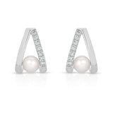 Pavé and Pearl Earrings