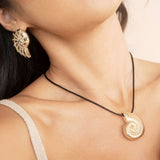 Crystal Studded Nautilus Shell Earrings
