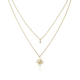 Layered Starburst Crystal Necklace
