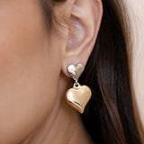 Mixed Metal Heart Earrings