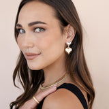 Mixed Metal Heart Earrings