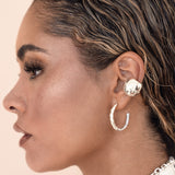 Center Crystal Line Chunky Ear Cuff