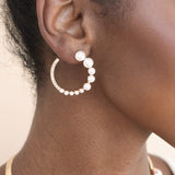 Chic Pearl And Crystal Open Circle Earrings
