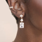 Reflective Crystal Dangle Earrings