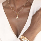 Paperclip Link Initial Necklace