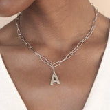 Paperclip Link Initial Necklace