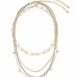 Mixed Chain Crystal Necklace Set