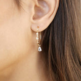 Delicate Crystal Charm Hoop Earrings