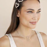 Aphrodite Heart Crystal Barrette Set