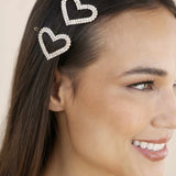 Aphrodite Heart Crystal Barrette Set