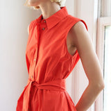 LOOKING MY WAY WOVEN MIDI DRESS