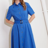 LUCKY ME WOVEN MIDI DRESS